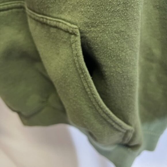 Dog is Good Never Camp Alone Olive Green Hooded Sweatshirt - Picture 4 of 6